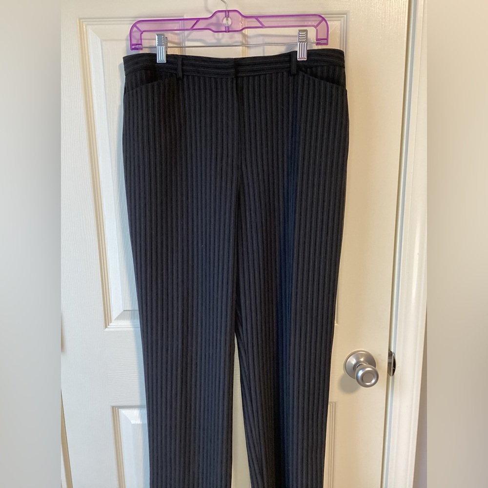 Black and white/gray striped trousers by Sag Harbor-size 12